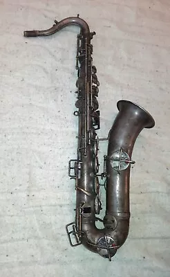 J.W. York & Sons Low Pitch C-Melody Saxophone 1912 Silver Plated For Restoration • $250