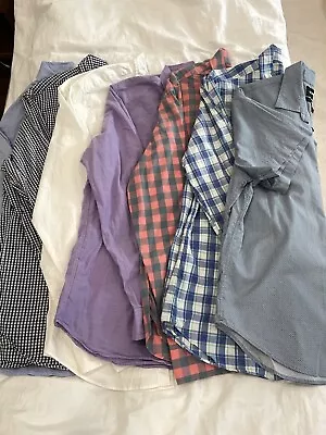 Lot Of 7 Bonobos & Jcrew Long Sleeve Button Dress Shirt Plaid Slim Fit Medium • $49.99