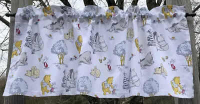 Winnie The Pooh Valance Bear & Friends Together Handmade Cotton Curtain Panel • $34.94