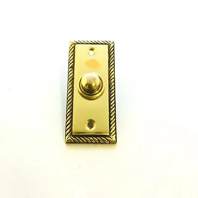 Solid Polished Brass Georgian Door Bell Chime Push Button Press  • £7.50