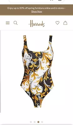 AUTHENTIC  VERSACE Baroque Scoop-Back Swimsuit Size 3 • $120