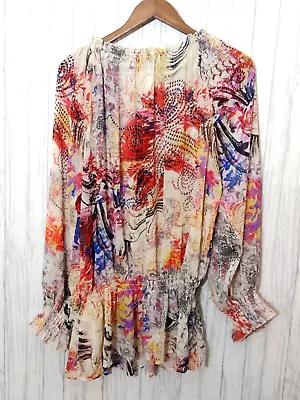 Mushka By Sienna Rose Women's Top Multi Color Size 2X Floral Boho Semi Sheer • $16.01