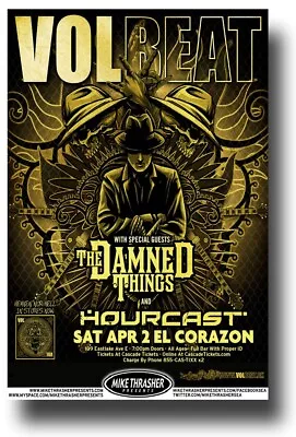 Volbeat Seattle WA Framed Concert Poster • $21.99