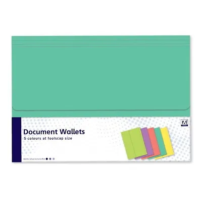£2.99 • Buy 6x A4 Document Wallets Multi Pack Cardboard Foolscap Folders Card Files Assorted
