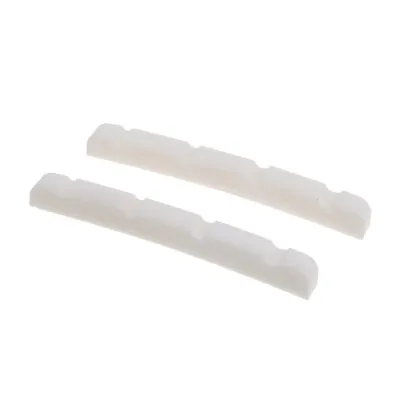 Musiclily Pro 2Pcs 41.91mm Slotted Bone Nut Curved For Fender Precision Bass PB • $23.64