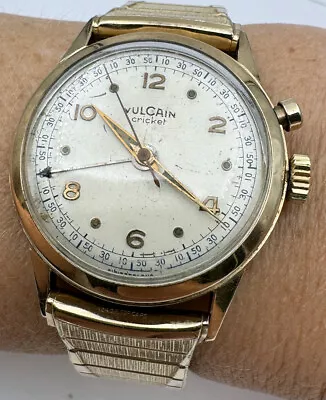 1960's Vulcain Alarm Cricket Gold Filled / Stainless Back Original Dial SERVICED • $81