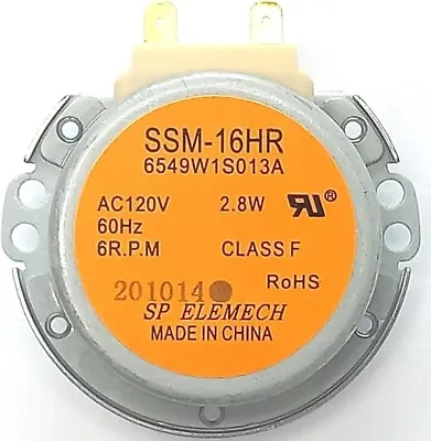 Authorized OEM Part SSM-16HR 6549W1S013A (6549W1S013K) Microwave Turntable Motor • $12.56