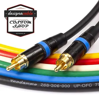 SPDIF Digital Audio Video Coaxial Cable RCA To RCA Van Damme 75ohm Coax Blue • £19.24