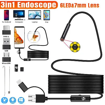 For USB TypeC Android PC HD Endoscope Camera Borescope Inspection Camera • $9.99