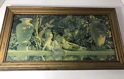 Vintage MAXFIELD PARRISH “Garden Of Allah” Original Frame Artwork Size 9” X 18” • $275