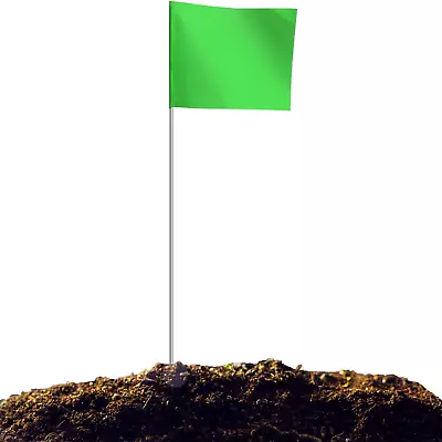 50Pack Marking Flags Green Yard Flags | 15X4X5 Inch Marker Flags Lawn Flags M • $8.22