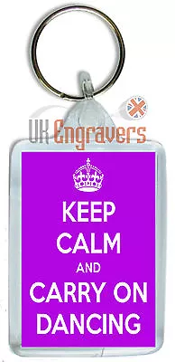 Keep Calm And Carry On Dancing Keyring Bag Tag Birthday Novelty Party Gift • £3.50