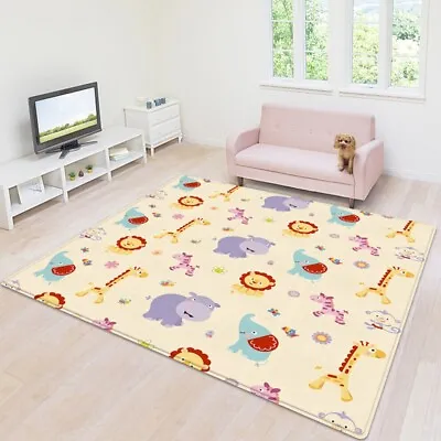 Play Mat 2 Side Baby Kids Crawling Soft Blanket Folding Waterproof Floor Carpet • £14.99