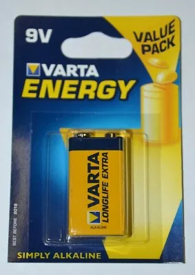 VARTA 9V High Energy LONG LIFE Alkaline Batteries MN1604 PP3 *EXPIRED 2016* • £2.15