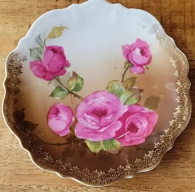 C T Altwasser Carl Tielsch C.T. Germany 5 3/4  Scalloped Plate Dish Rose Flowers • $10.20