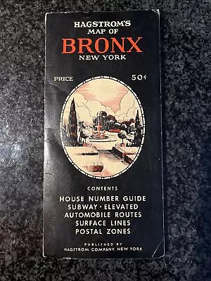 Vintage 1950s Hagstrom Map Of Bronx New York • $25