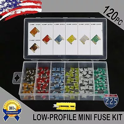 New 120pc Low Profile Mini Fuse Assortment Auto Car Motorcycle SUV Fuses Kit US • $9.99