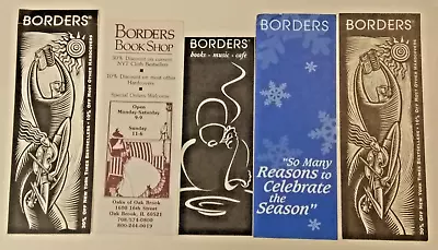 Vintage 5 Pc Bookmark LotBorders Books Music Cafe Chicago ILWisconsin • $8.97