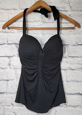 Victorias Secret 34C Black Miraculous Padded Bra Tank Top Add 2 Cup Sizes Halter • $59.95