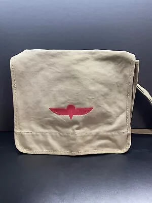 Vintage 80s Banana Republic Safari Messenger Bag Cotton Beige Made In Israel • $45.95