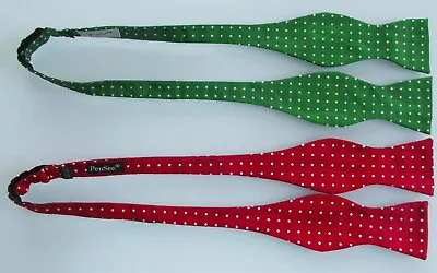 PenSee Self Tieing Butterfly End Silk Bow Ties (Lot Of 2) • $20