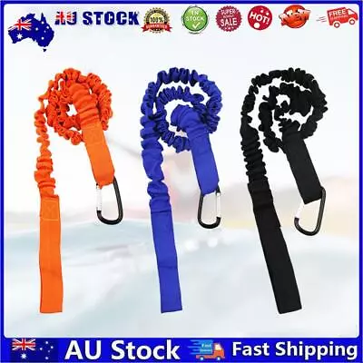 AU Elastic Kayak Paddle Leash With Safety Hook Fishing Lanyard For Kayak Paddles • $8.25