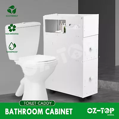 Bathroom Storage Drawer Cabinet Utility Toilet Caddy Tissue Box Holder Cupboard • $89.49