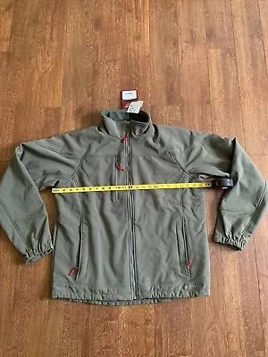  Double Diamond Soft Shell Jacket Men's Green Full Zip Repels WaterOil Sz Large • $28.99