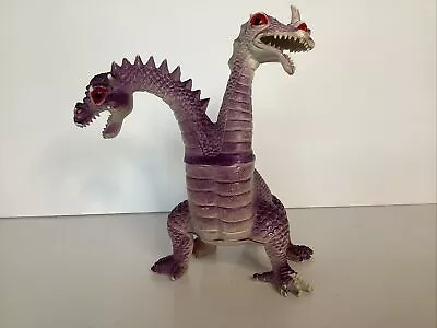 Vintage Imperial Two Headed Dragon 7.5  Action Figure Purple White Red Eyes 1983 • $12.99