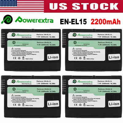 2200mAh EN-EL15 Battery For Nikon DSLR D600 D800 D810 D850 D7000 D7100 D7200 • $46.99