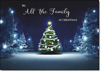 Doodlecards To All The Family Christmas Card Tree In Dark Sky • £3.49