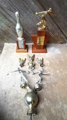 Vintage  Wood Base  Bowling Trophies/Eagles/Other Emblems (1960s) • $25