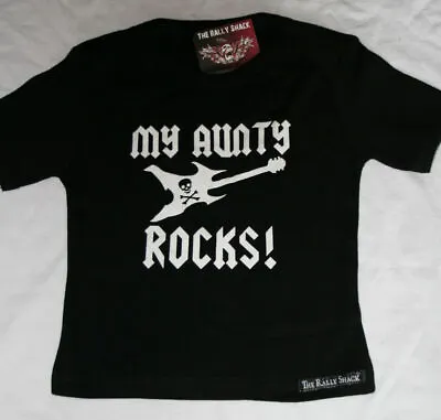 My Aunty Rocks! - Alternative Funny Rock Guitar Black Baby T Shirt  • £6.50
