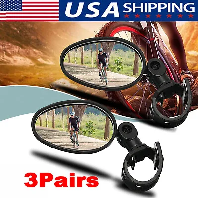 6Pcs Bike Mirror Rotaty Round MTB Road Handlebar Bicycle Rear View Glass Cycling • $4.39