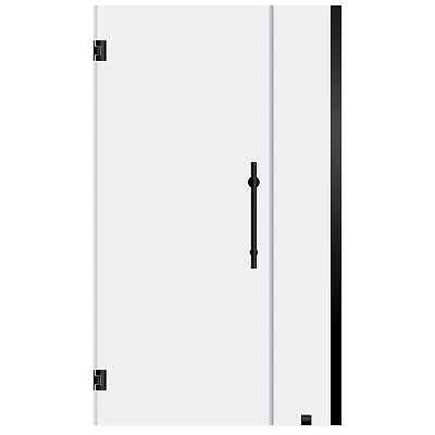 60-61 Wx72 H Pivot Frameless Shower Door ULTRA-E Matte Black  By LessCare • $826