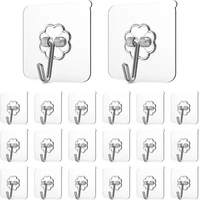 20PCS Self Adhesive Hook Strong Sticky Hooks Heavy Duty Wall Seamless Hook • £3.68