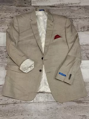 46R Men's Vince Camuto Blazer Tan/Beige Silk/Wool Blend Sport Coat Mint • $49.99