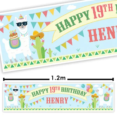 MEXICAN LLAMA Personalised Banner Party Decorations • £12.99