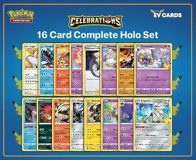 $6.75 • Buy Pokemon Celebrations 25th Anniversary Complete Holo Rare Set Of 16 Card All NM
