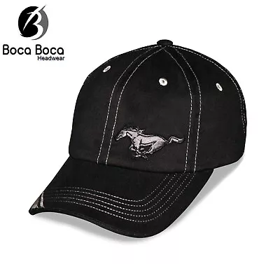 Hat - Ford Mustang Running Horse Black Ball Cap • $21.95