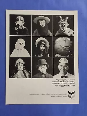 1963 Vintage Print Ad STANDARD OIL COMPANY Chevron Dealers Halloween • $9.97