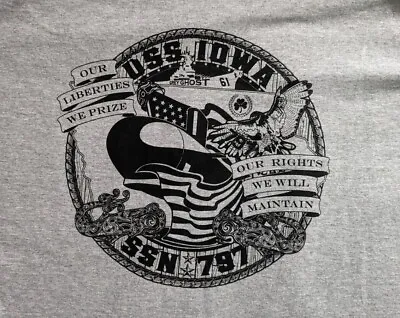 USS Iowa SSN 797 Virginia Class Submarine Adult Large T-Shirt • $25