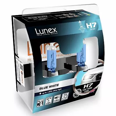 Lunex Blue White H7 Car Headlight Bulb 3700K (Twin) • £10.66