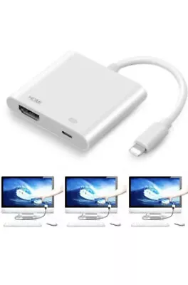 Adaptor Caleb Lightning To HDMI Digital TV AV Apple IPhone IPad 5 6 7 8 Plus X • £11.50