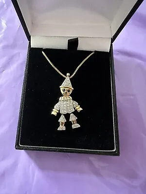 9ct Gold Diamond Clown Necklace .25ct • £195