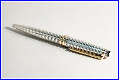 NOS Montblanc Solitaire 925 STERLING Silver Gold Pin Striped 164 Ballpoint Pen • $999