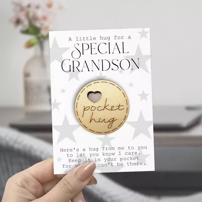 Pocket Hug For Grandson Token | Gift For Grandson | Thinking Of You | Miss You • £3.99