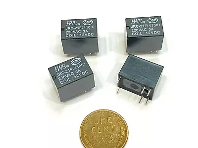 4 Pieces  JRC-21F 4100 Relay Miniature PCB DC 12V 6 Pins 220vac 3a A5 • $9.10