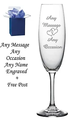 Personalised Engraved Champagne Flute Bridesmaid Gifts Maid Of Honour Gifts • £9.99