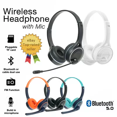 $19.88 • Buy With Mic Wireless Headphones Earphone Headset Noise Cancelling AU 5.0 Bluetooth